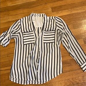 Black and white blouse